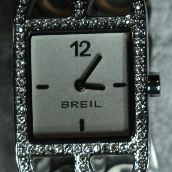 925 SS Breil Quartz Cuff Watch Swarovski Crystals - Picture 9 of 16